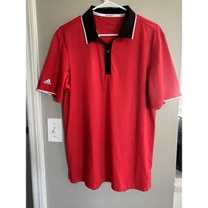 Adidas‎ Men's Medium Aeroready Climacool Red Short Sleeve Polo Shirt